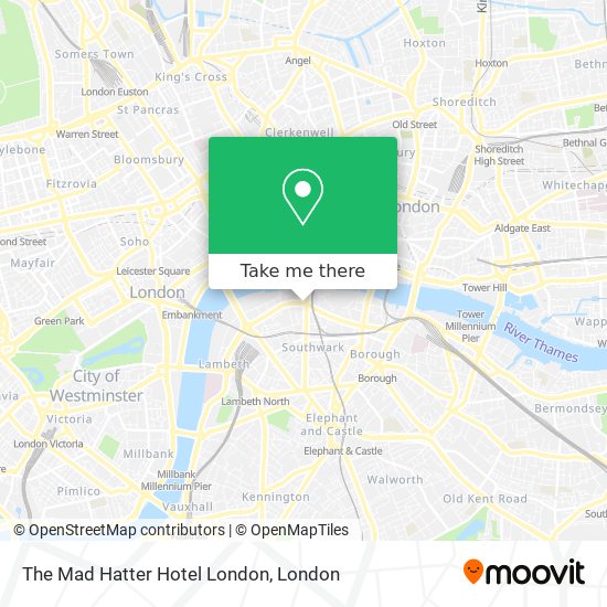 The Mad Hatter Hotel London map