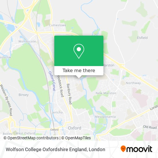 Wolfson College Oxfordshire England map