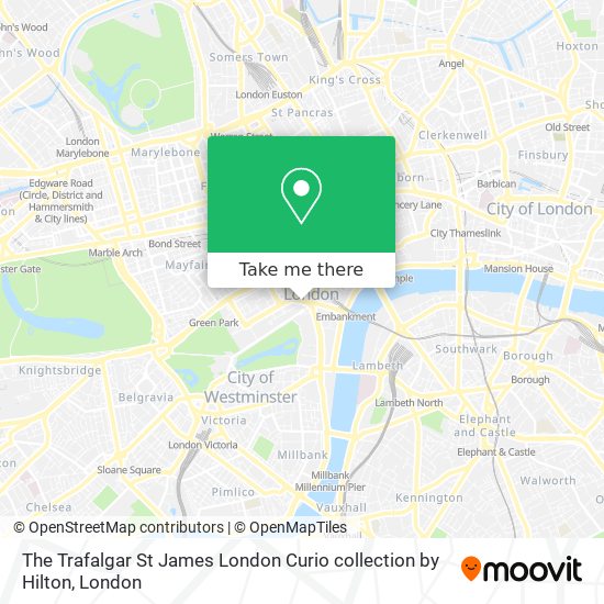 The Trafalgar St James London Curio collection by Hilton map