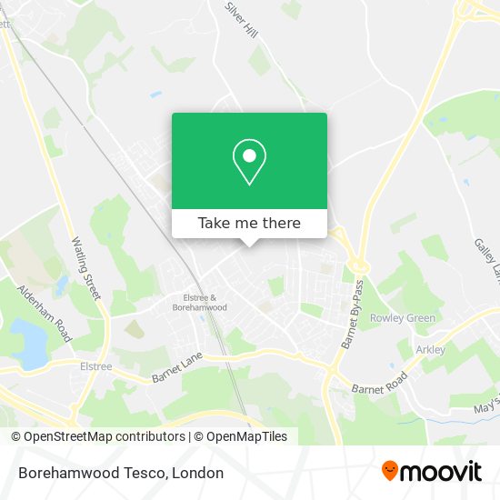 Borehamwood Tesco map