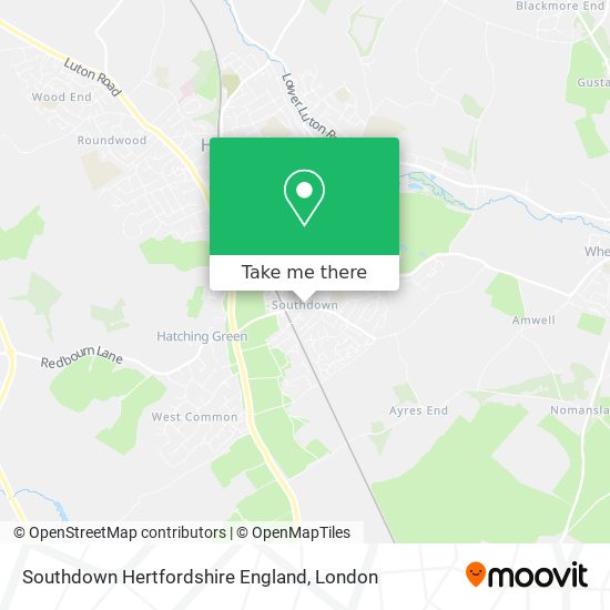 Southdown Hertfordshire England map