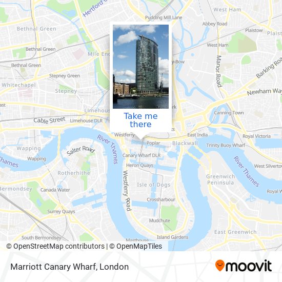 Marriott Canary Wharf map