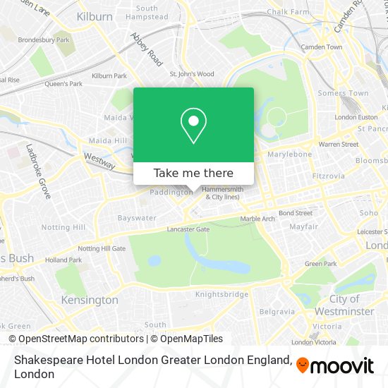 Shakespeare Hotel London Greater London England map