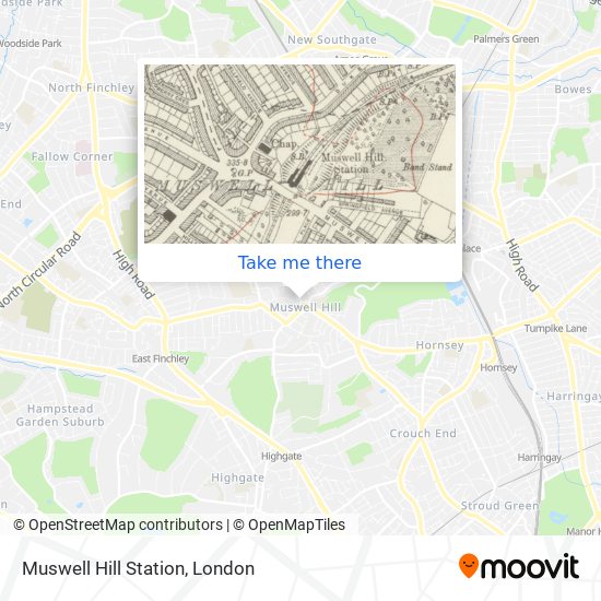 Muswell Hill Station map