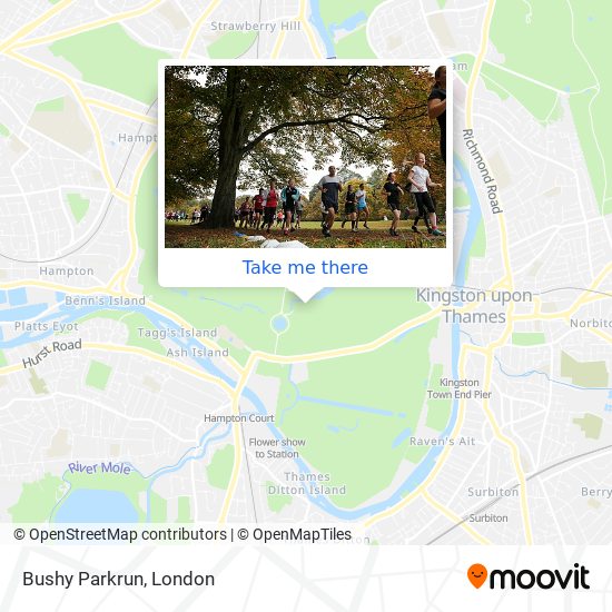 Bushy Parkrun map