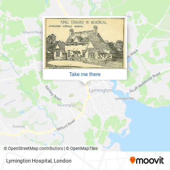 How to get to Lymington Hospital in London by Train or Bus?