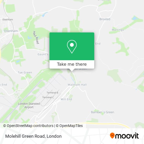 Molehill Green Road map