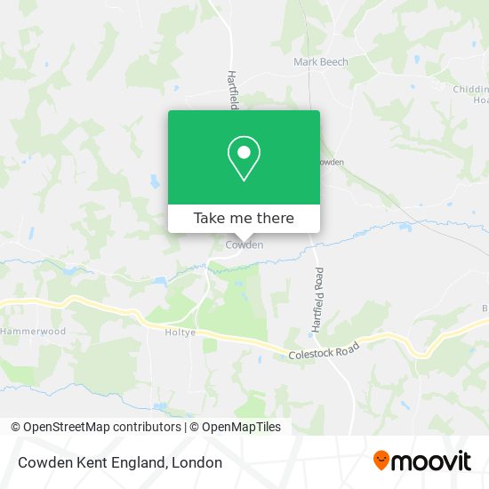 Cowden Kent England map