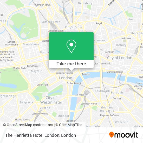 The Henrietta Hotel London map