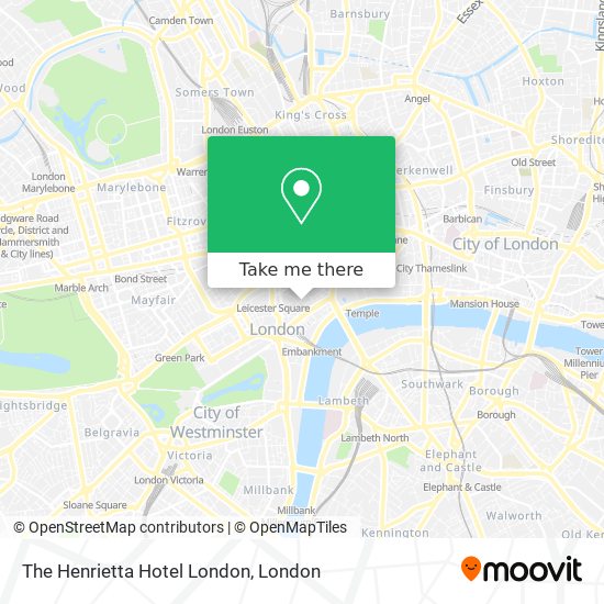 The Henrietta Hotel London map