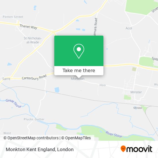 Monkton Kent England map