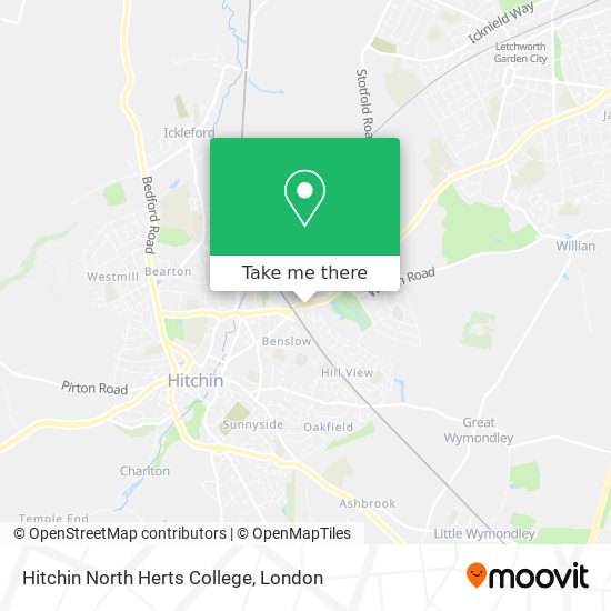 Hitchin North Herts College map