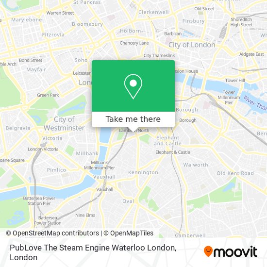 PubLove The Steam Engine Waterloo London map