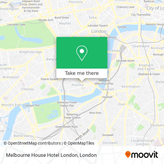 Melbourne House Hotel London map