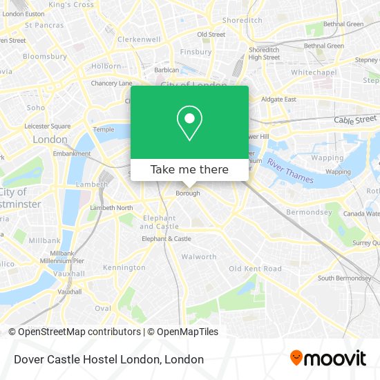 Dover Castle Hostel London map