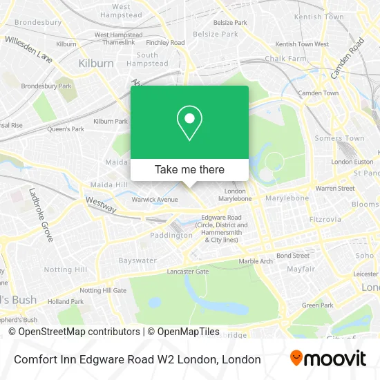Comfort Inn Edgware Road W2 London map