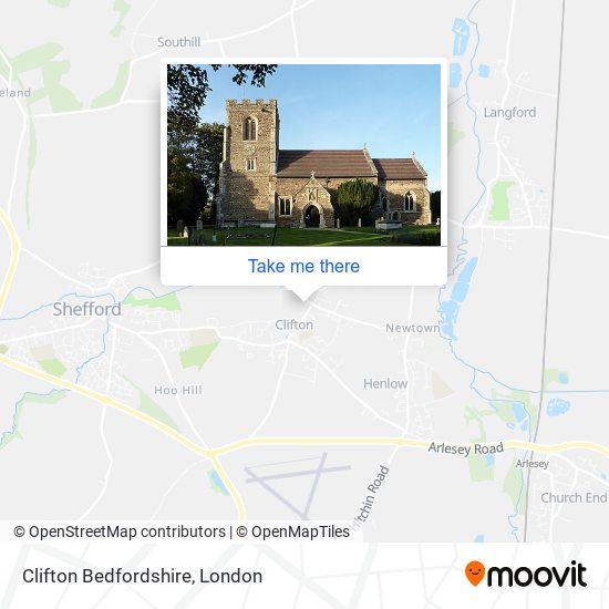 Clifton Bedfordshire map