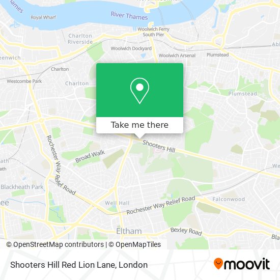 Shooters Hill Red Lion Lane map