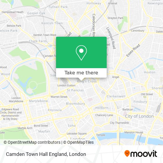 Camden Town Hall England map