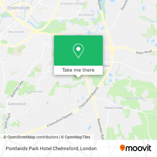 Pontlands Park Hotel Chelmsford map