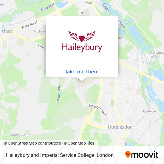 Haileybury and Imperial Service College map