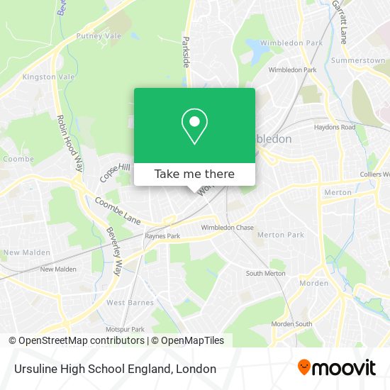 Ursuline High School England map
