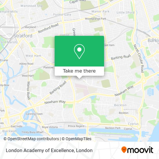 London Academy of Excellence map