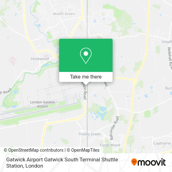 Gatwick Airport Gatwick South Terminal Shuttle Station map