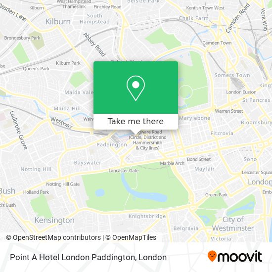 Point A Hotel London Paddington map