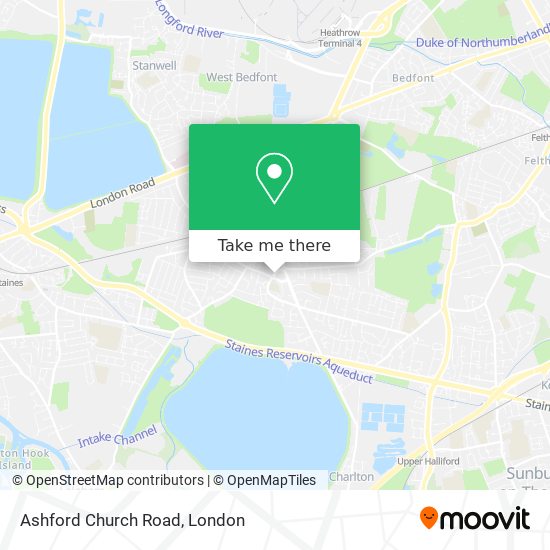 Ashford Church Road map