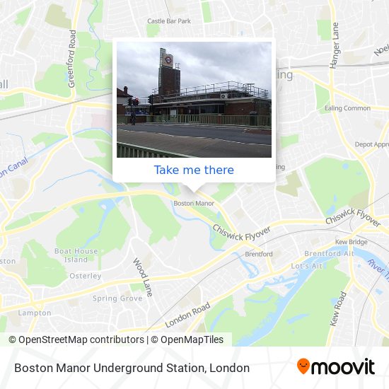 Boston Manor Underground Station map