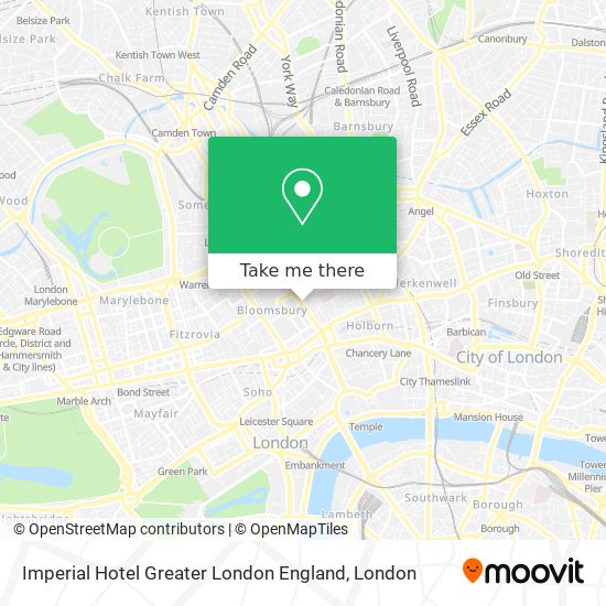 Imperial Hotel Greater London England map