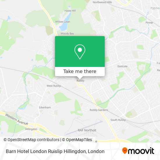 Barn Hotel London Ruislip Hillingdon map