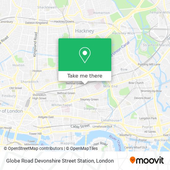 Globe Road Devonshire Street Station map