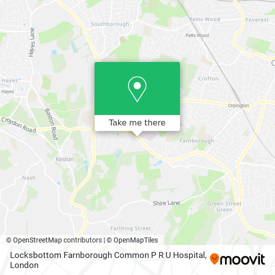 Locksbottom Farnborough Common P R U Hospital map