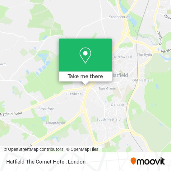 Hatfield The Comet Hotel map