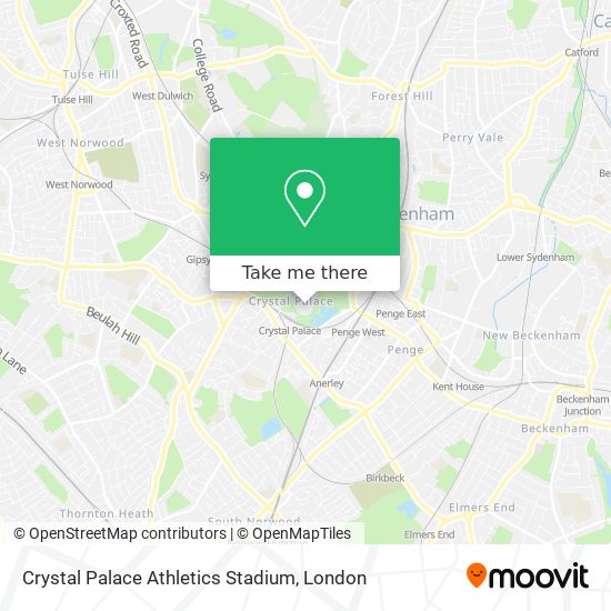 Crystal Palace Athletics Stadium map