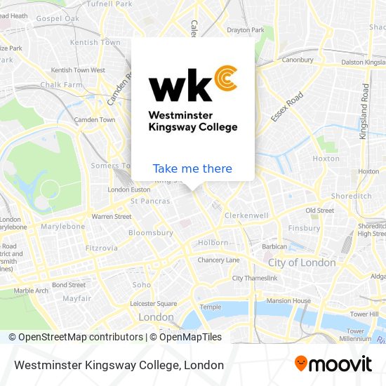 Westminster Kingsway College map