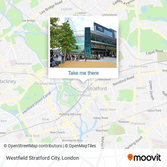 Westfield shopping centre and part of adjoining White City bus