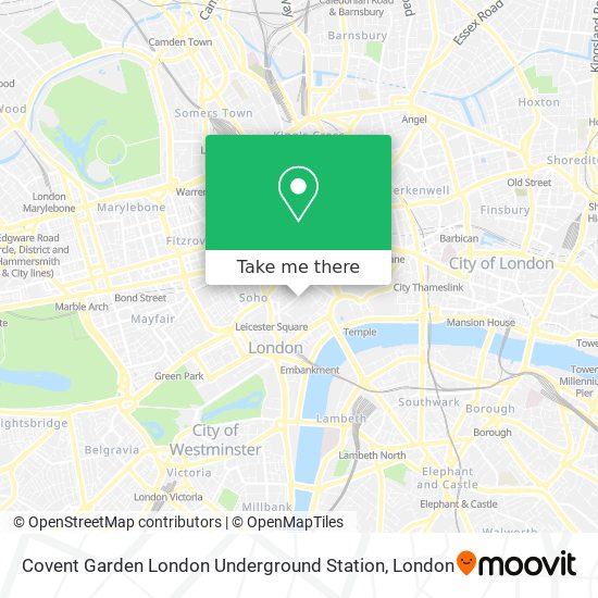 Covent Garden London Underground Station map