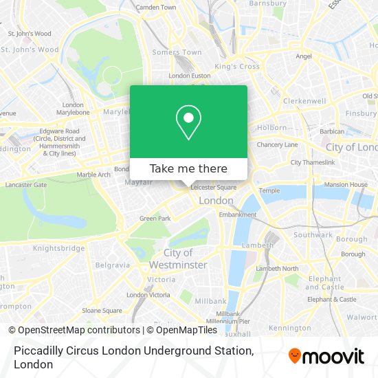 Piccadilly Circus London Underground Station map