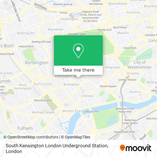 South Kensington London Underground Station map