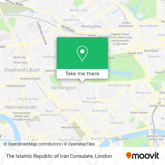 The Islamic Republic of Iran Consulate map
