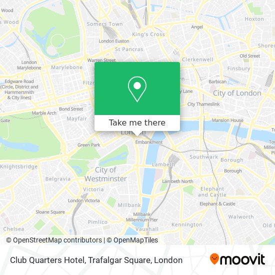 Club Quarters Hotel, Trafalgar Square map