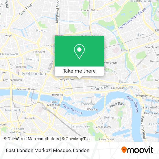 East London Markazi Mosque map