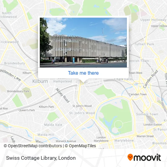 Swiss Cottage Library map
