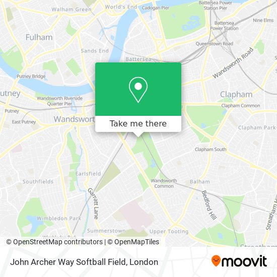 John Archer Way Softball Field map