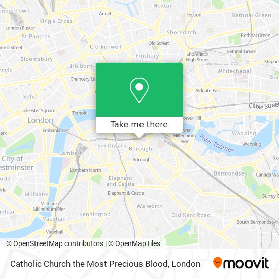Catholic Church the Most Precious Blood map