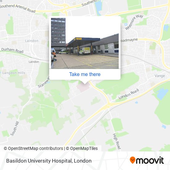 Basildon University Hospital map