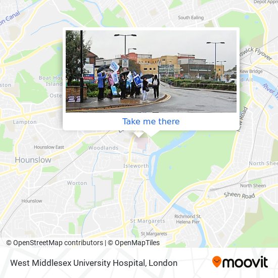 West Middlesex University Hospital map